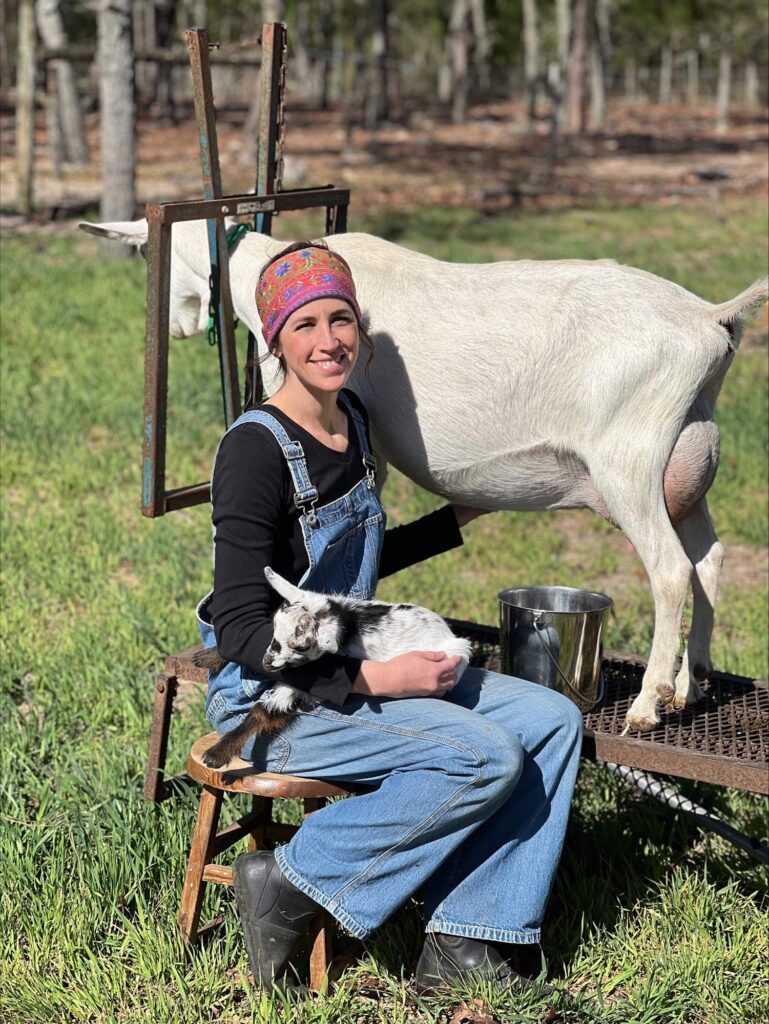 emily with her goats